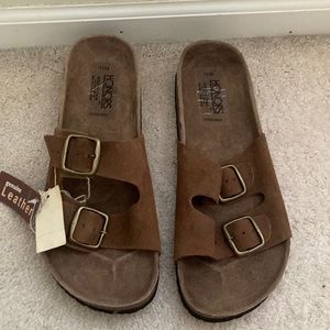 NWT Genuine Leather Mens Suede Sandals Burke Like Style Sz 12M